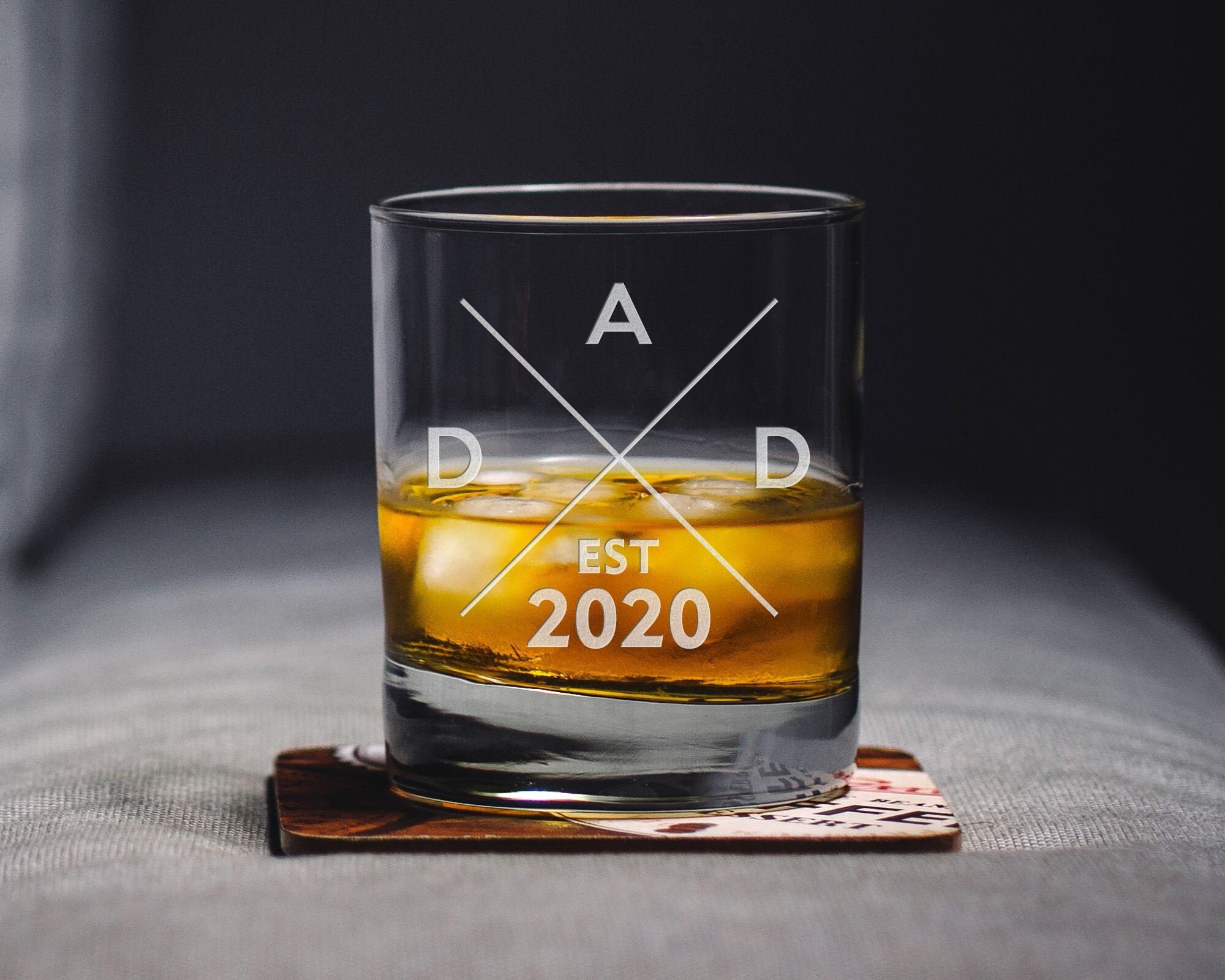 New Dad Gift Whiskey Glass Dad Established Custom Whiskey Etsy