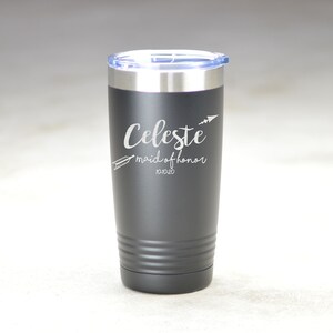 Bridesmaid Personalized 20 oz Insulated Tumbler. Bridesmaid Gift Tumblers. Maid of Honor Gift Wedding Party Set Custom Tumblers Wedding Gift