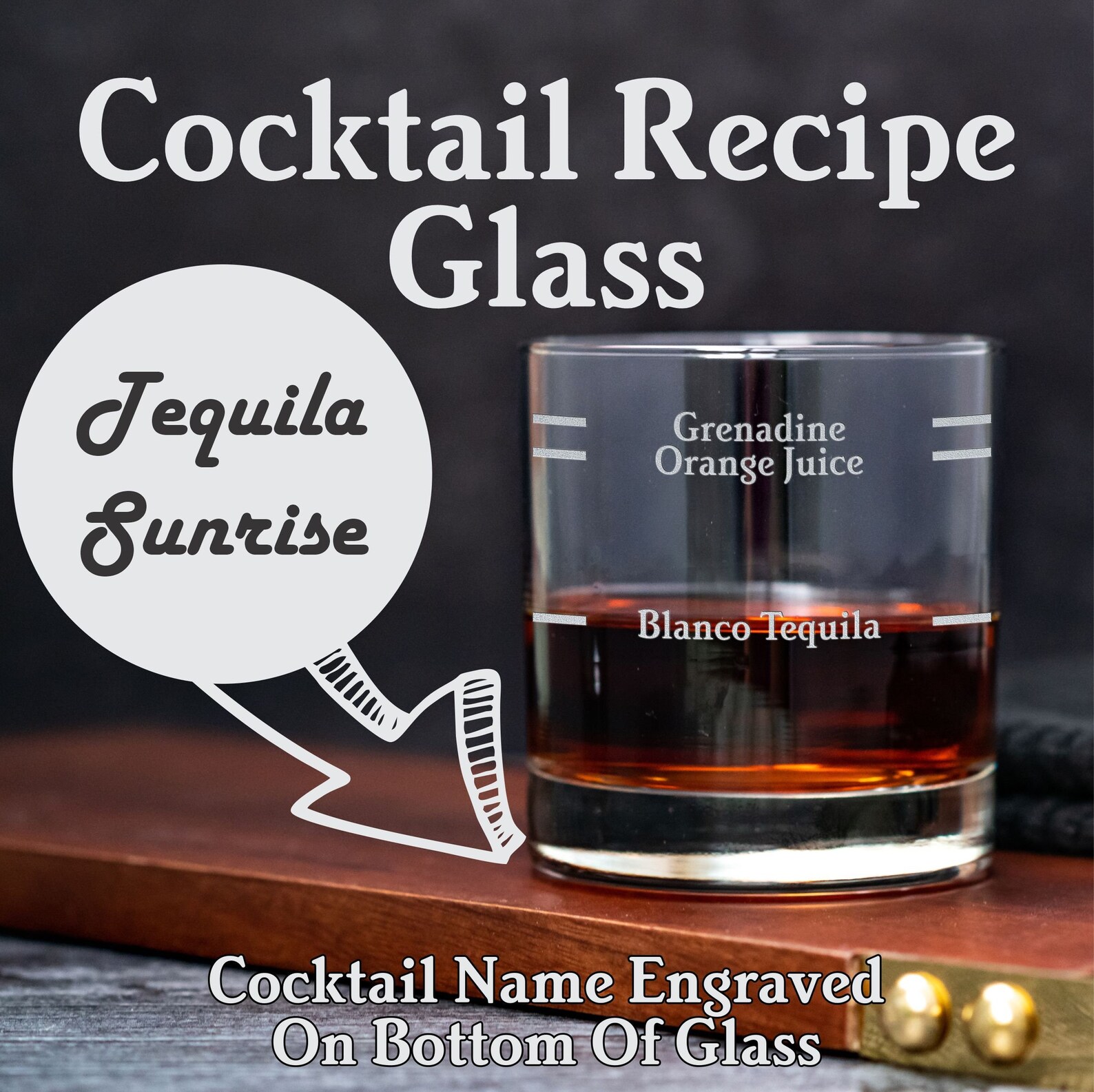 Tequila Sunrise Recipe Glass. Tequila Sunrise Recipe Glass. Etsy