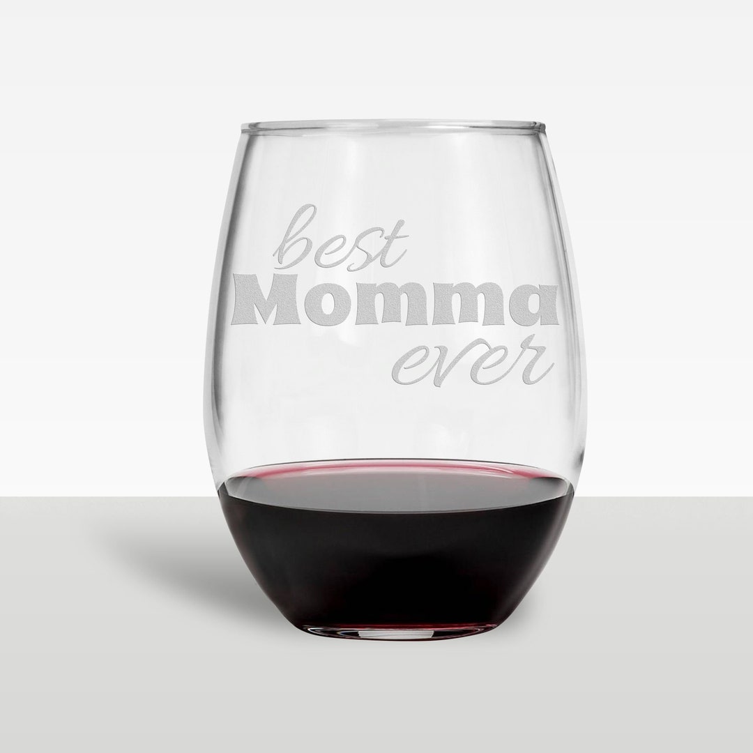 Best Momma Ever Stemless Wine Glass. New Mom Gift. Mother's Day Gift ...