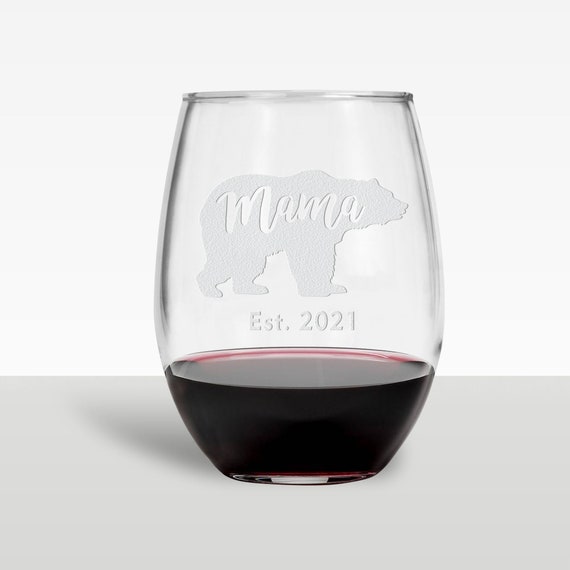 Mama Bear // Wine Glass/Mom Life/Stemless Wine Glass/Mama/Christmas gift/mom gift / Mama Bear & Papa Bear Wine Glass Set Of 2 Mama Bear // Wine Glass/Mom Life/Stemless Wine Glass/Mama/Christmas gift/mom gift / Mama Bear & Papa Bear Wine Glass Set Of 2