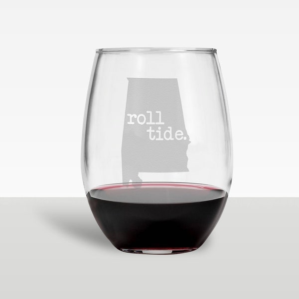 Alabama Wine Glass - Roll Tide Wine Glass - Wine Glass - Alabama Gift - Wine Glasses - Roll Tide
