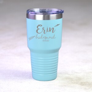 Bridesmaid Gift 30 oz Insulated Tumbler. Bridesmaid Gift Tumbler. Personalized Wedding Tumblers. Maid of Honor Gift. Bridesmaid Gift Set