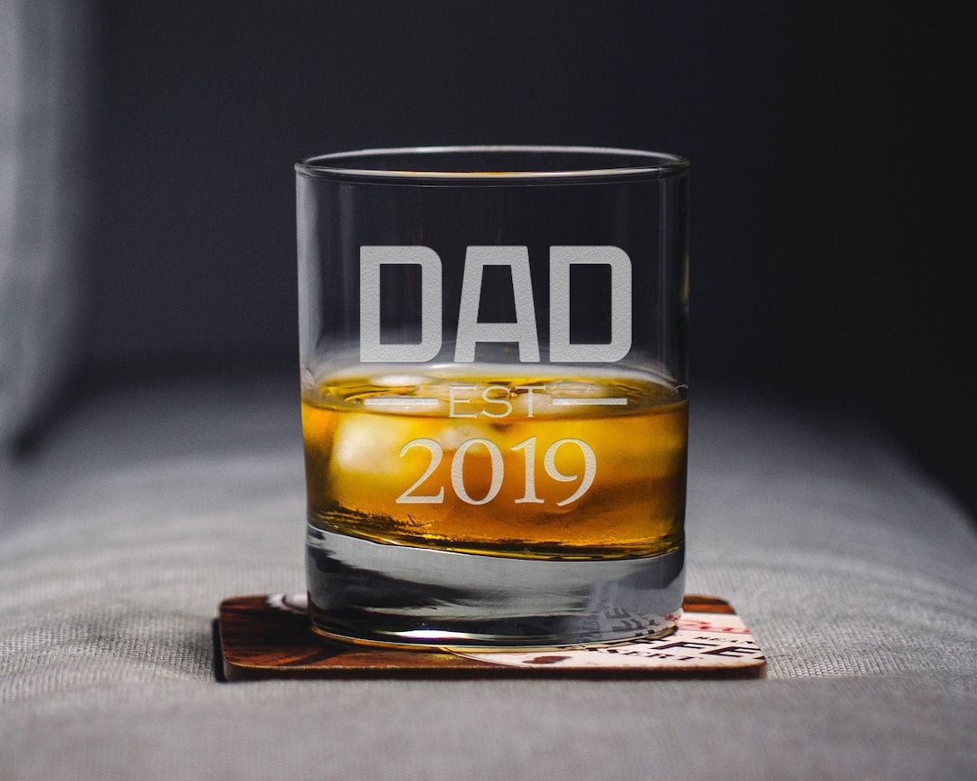 New Dad Whiskey Glass Dad Established Custom Whiskey Glass Personalized ...