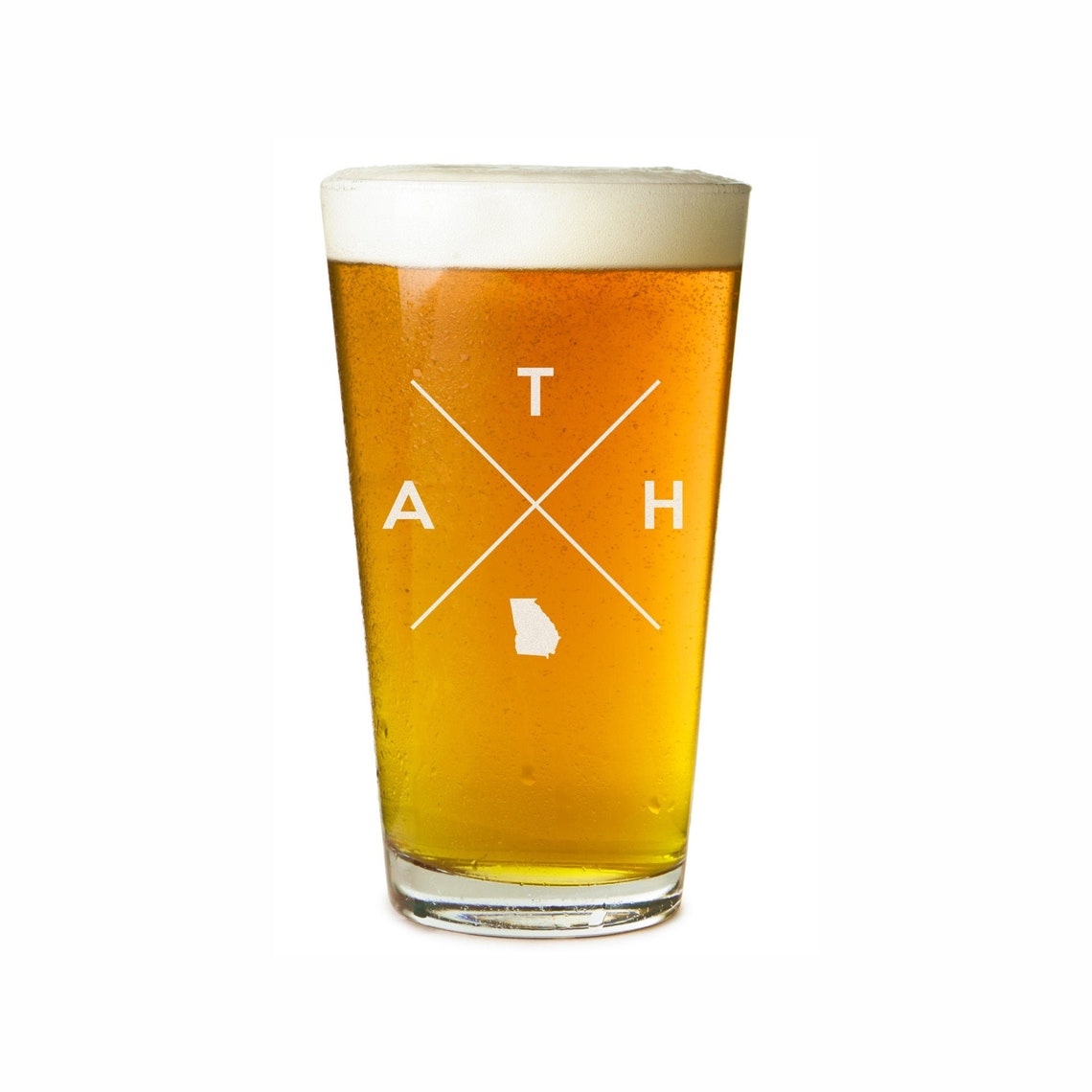 Athens Beer Glass Athens Pint Glass Beer Gift Beer Glass Etsy