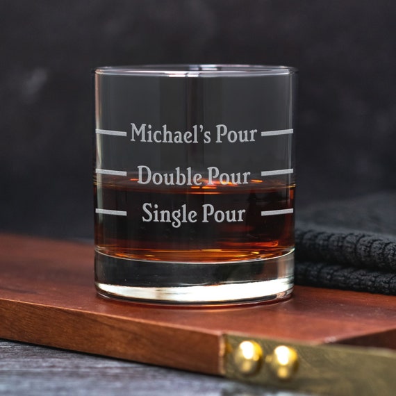 Custom Pour Line Whiskey Glass. Funny Whiskey Glass. Single Pour