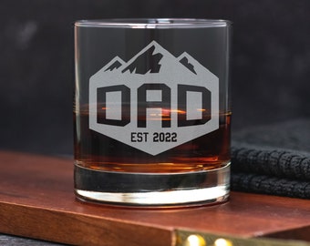 Outdoorsy Dad Gift. Engraved Whiskey Glass Personalized. Custom Rocks Glass for Father's Day. Unique Gift for Outdoor Enthusiasts