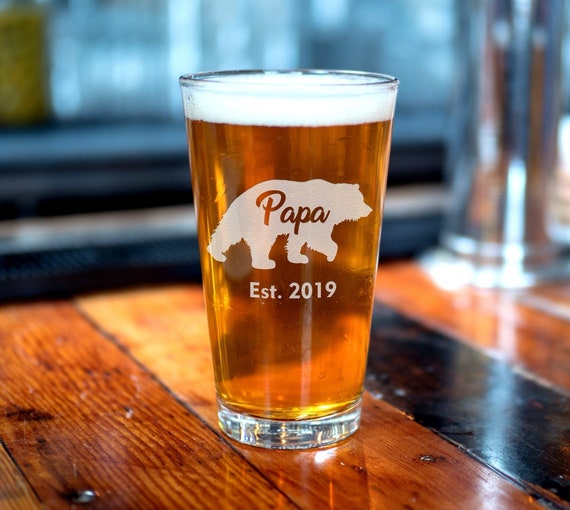 papa bear beer glass