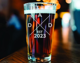 Dad Established Beer Glass - New Dad Gift Soon To Be Dad First Time Father Gift - New Dad Christmas Gift. Beer Glass - Beer Gift - Beer Mug