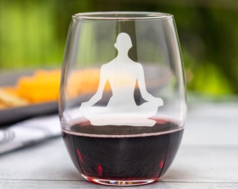 Yoga Pose Wine Glasses. Yoga and Wine. Yoga Gift. Yoga Wine Glasses. Yogi Wine Gift. Yoga Then Wine. Personalized Wine Glass. Yoga Glass