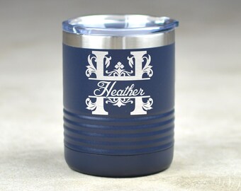 Custom Monogrammed Tumbler. Personalized Bridesmaids GIft. Monogrammed Mug. Custom Name and Initials Insulated Tumbler