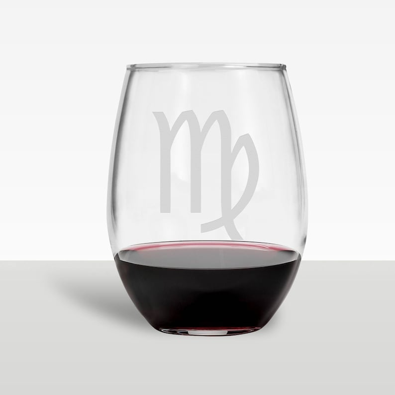 Zodiac Sign Wine Glass. Astrology Wine Glass. Astrology Sign Etsy