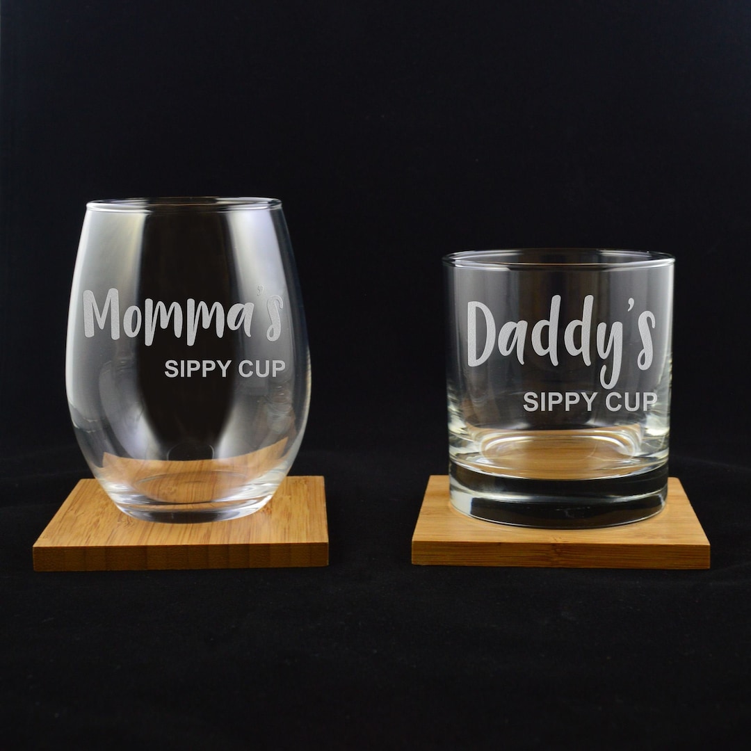 The Perfect Pair. Matching Whiskey and Wine Glass Set for New and Old