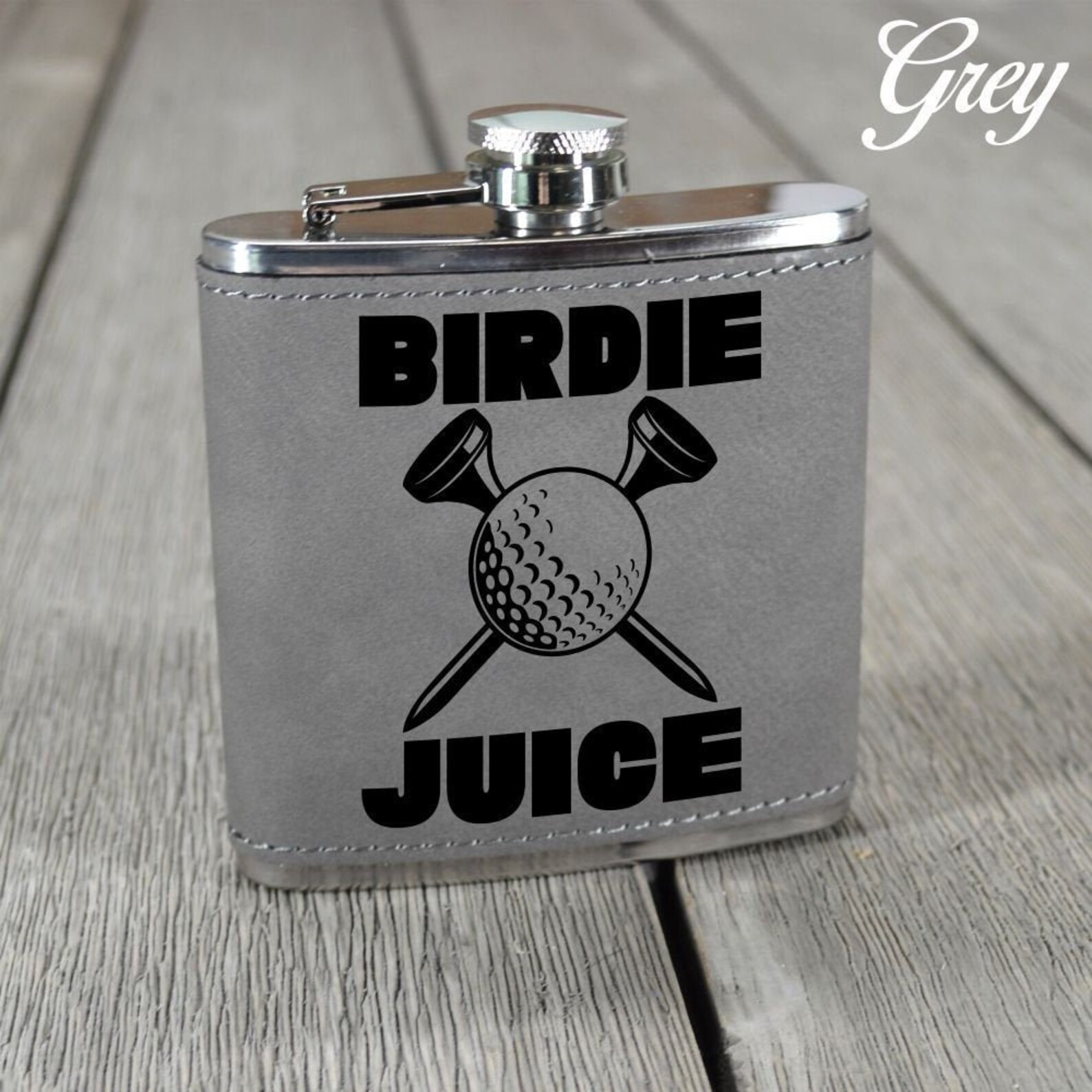 Birdie Juice Leather Flask. Funny Golf Gift. Birdie Juice | Etsy