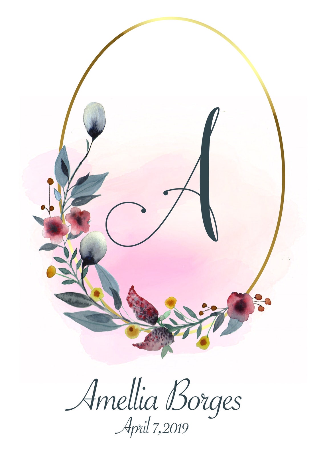 Personalised letter name nursery print. DIGITAL DOWNLOAD to | Etsy