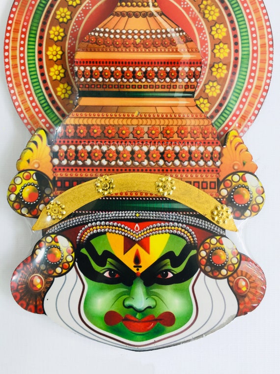 Handmade Wooden Kerala Kathakali Face Mask Wall Hanging Etsy