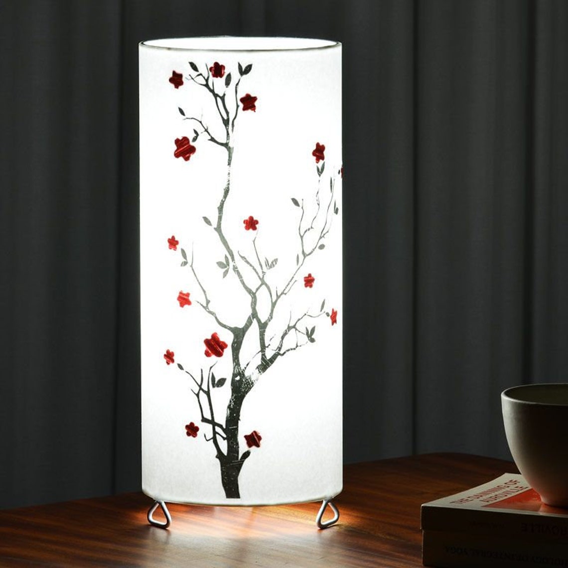 Japanese Cherry Blossom Table Lamp Handmade grass or leaf Etsy