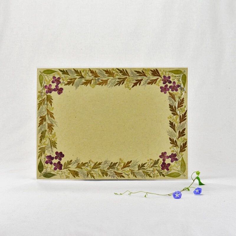 Table Mats Border Flower Set Of 6 handmade paper wood Etsy