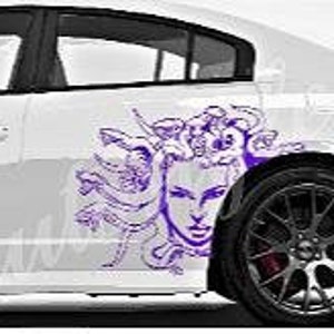 Medusa Face Villain Monster Vinyl Decal for 2015-2020 Dodge Charger Challenger SRT Hellcat Scatpack Side Fender Racing Decal Sticker