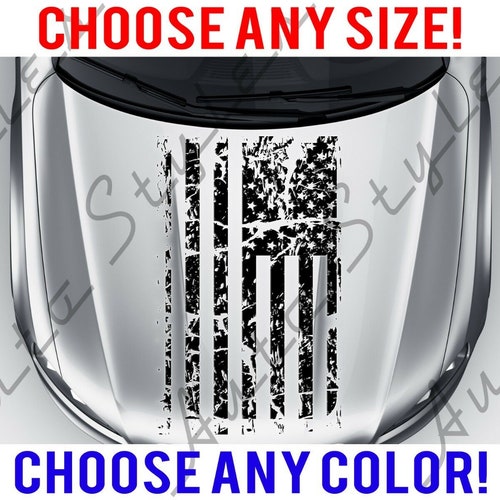 Large AMERICAN FLAG Vinyl Decal Sticker for Hood or Roof ANY Etsy