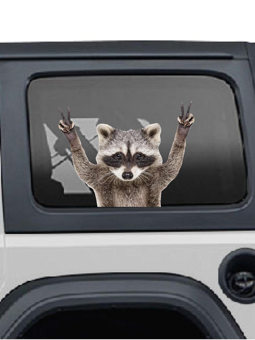 Racoon in Window Funny Raccoon Camping Decal Car Accessory Decal Vinyl
