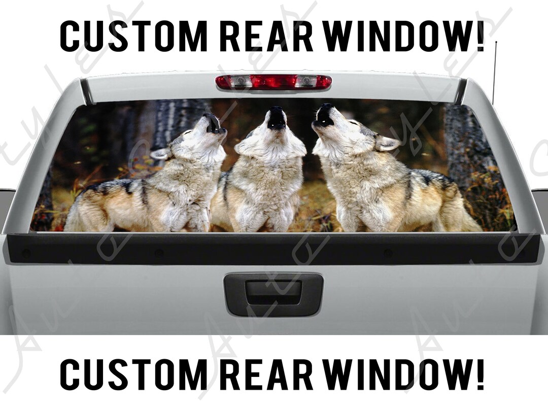 Wolf Pack Country Wolves Truck Howling Pickup Rear Perforated Etsy