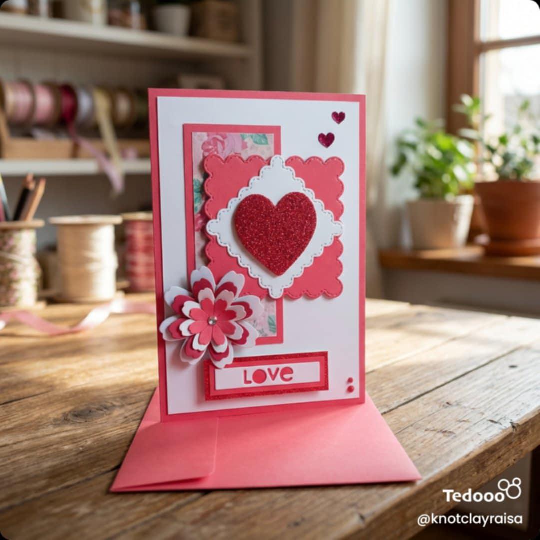 Handmade Valentine's Day Card | Modern Minimalist Love Note - Etsy