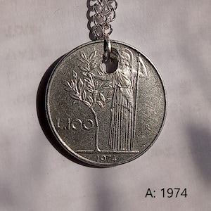 Italian 100 Lire necklaces - various years