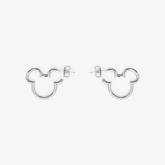 Mickey Mouse Hoop Earrings 925 Silver gold Vermeil rose Gold