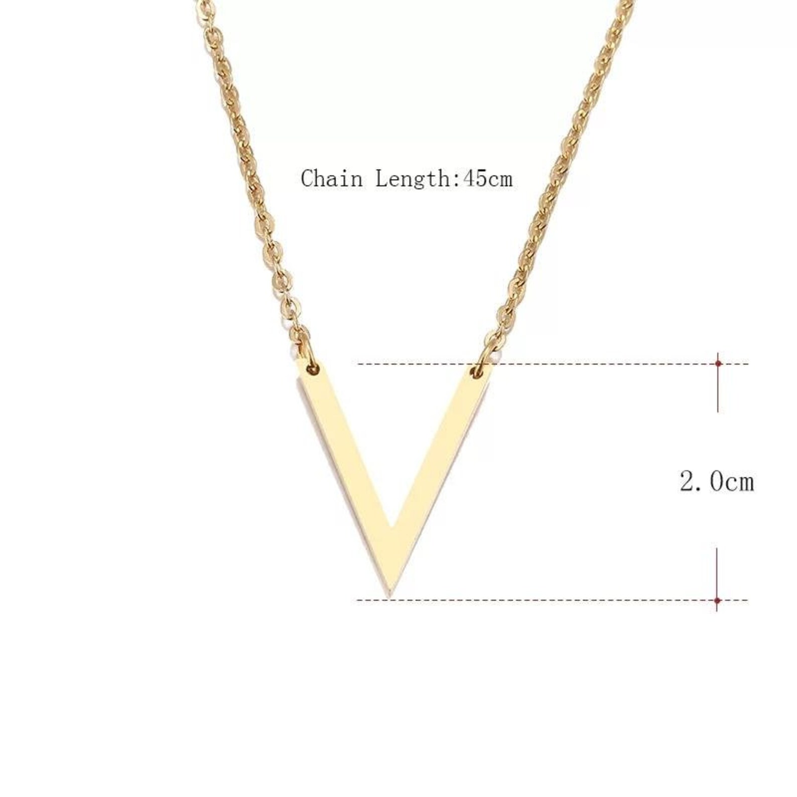 V shaped Necklace Sterling Silver V Necklace V Pendant Etsy