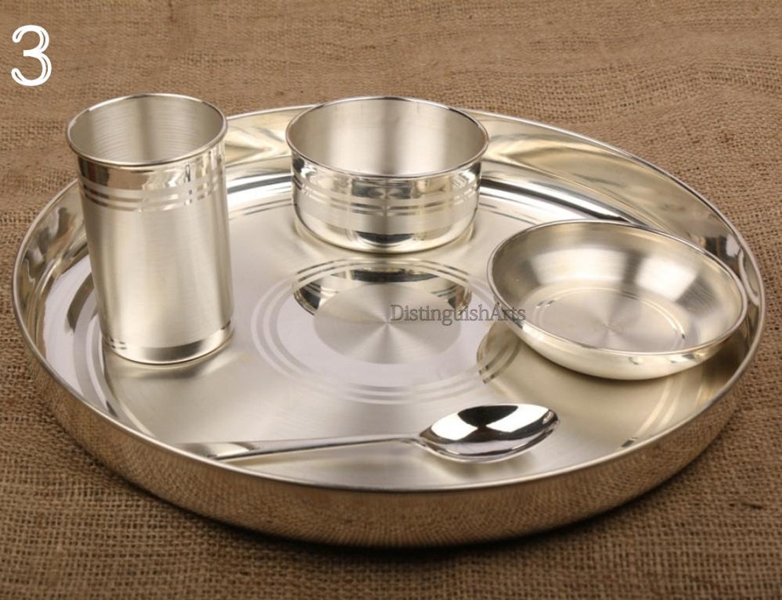 Baby Dinner Set Pure 97 Silver Baby Dinner Sets Buy Pure Etsy