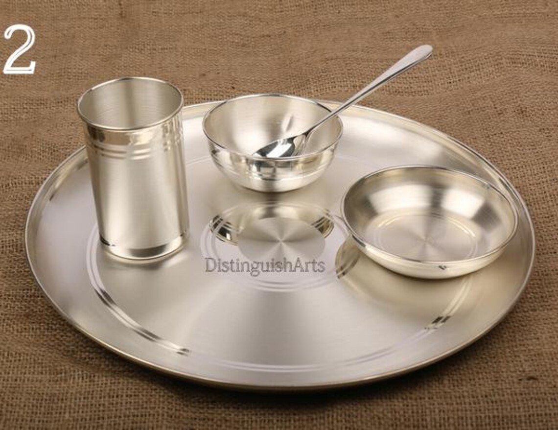 Baby Dinner Set Pure 97 Silver Baby Dinner Sets Buy Pure Etsy