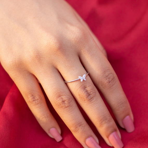 Tiny butterfly ring deals