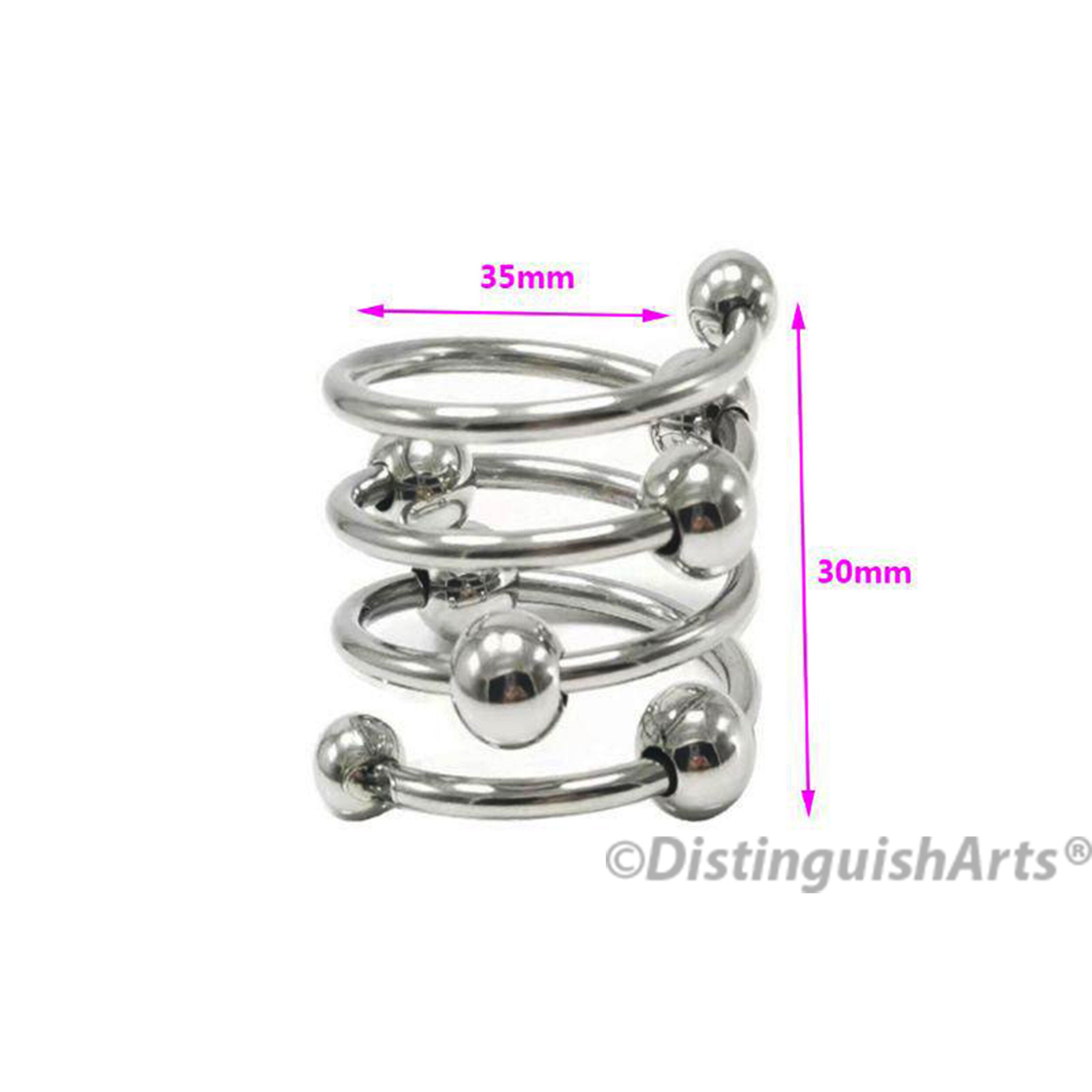 30mm stainless steel penis ring,Cockring Glans Jewelry Two Beads Penis  Delay