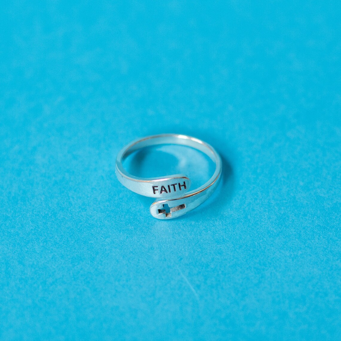 Faith Ring Sterling Silver Casual Everyday ring Etsy