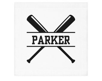 Toalla de béisbol, sóftbol o T-Ball personalizada: 3 diseños (toalla de rally, casco, bate, sudor, gafas, tierra) 30 x 30 cm