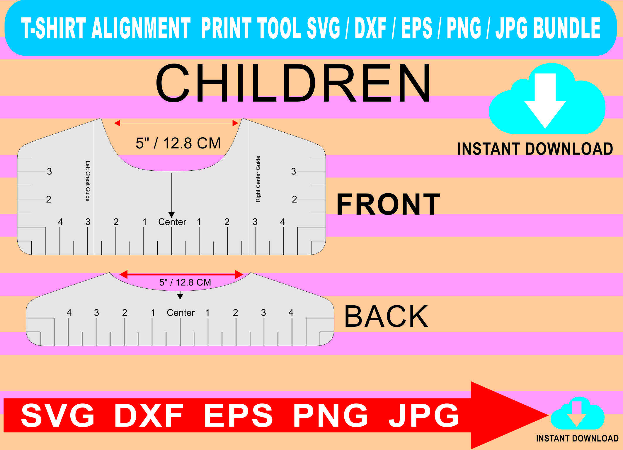 Download T-Shirt Placement Ruler Children SVG DXF PNG Eps T shirt | Etsy