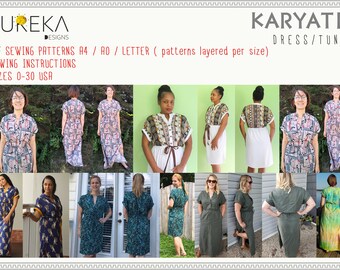 Maxi Tunic Template Dress PDF Patterns. Summer Dress PDF,Greek Style Dress Patterns, 0-30 sizes USA, Digital Download Patterns, Easy Sewing