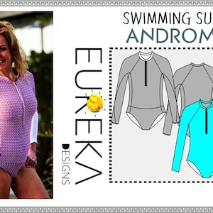 Swimming Surfing Long Sleeve Body  Suit PDF Patterns 0 -30 USA Size A0 A4 Letter Pdf Sewing Patterns Beginner Friendly Easy Sew Swimsuit PDF