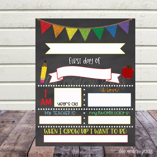 Rustic Girly First Day/last Day of School Dry Erase Board Etsy