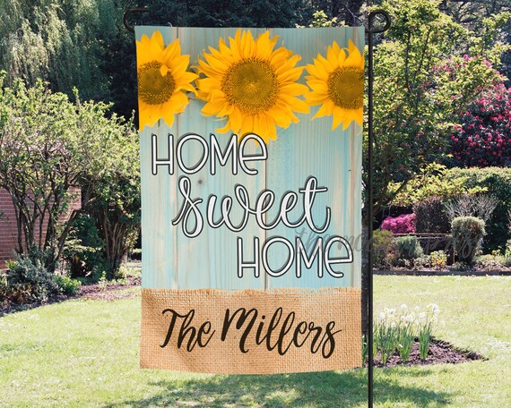Sublimation Home Sweet Home Sunflower Blank Garden Flag Etsy