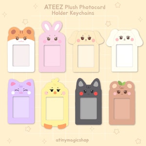 PRE-ORDER Fuzzy Plush ATEEZ Photocard Holder Keychains