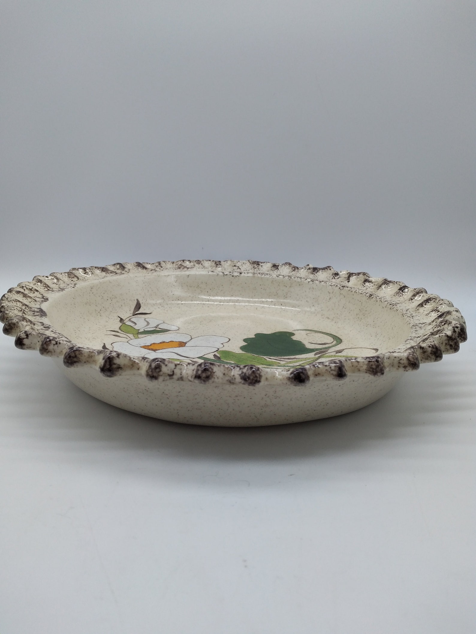 Decorative Ceramic Floral Pie Plate or Dessert Tray Etsy