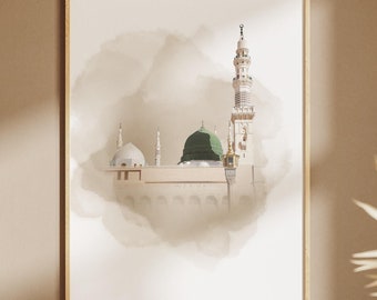 Al Masjid Al Nabawi Mosque Print: Islamic Wall Art, Ramadan Gift (Digital Download)