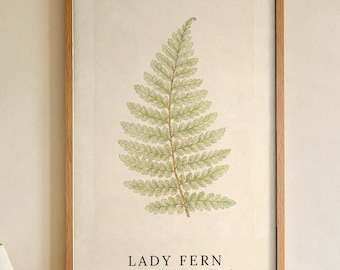Vintage-Style Botanical Prints Set of 3: Fern, Palm and Eucalyptus, Digital Download