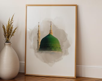 Medina Wall Art Print | Al-Masjid Al-Nabawi Islamic Art, Umrah Mubarak, Ramadan Decor
