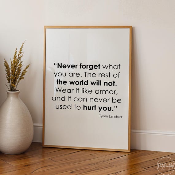 Tyrion Lannister Quote Print: Game of Thrones Wall Art  display picture 1