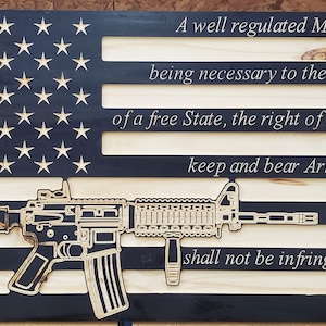 2nd Amendment CNC US Flag - Digital File (Made using VCARVE) *.crv,dfx,eps