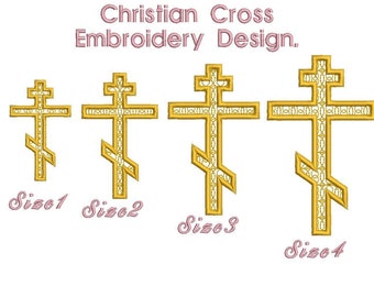 Christian Cross Embroidery Design. Cross Embroidery Design. Machine embroidery Design.