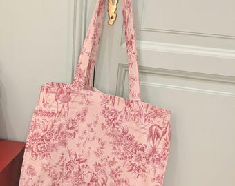 Sac cabas en toile de Jouy